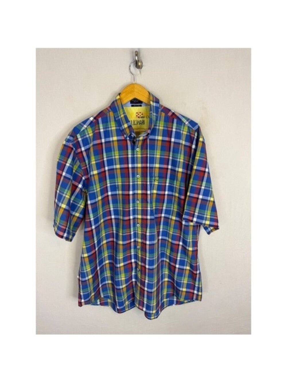 Paul & Shark Yachting Mens Plaid Short Sleeve Button Down Shirt 44